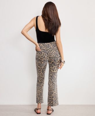 Women's Good Kick Flare Leopard Jeans, Regular & Plus Size