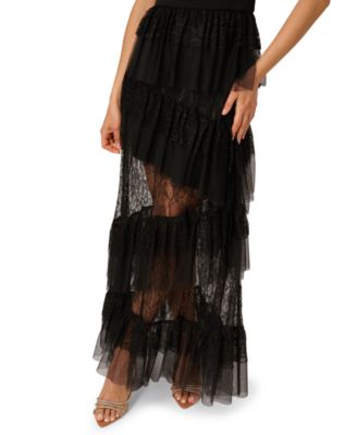 Women's Off-The-Shoulder Layered Lace Gown