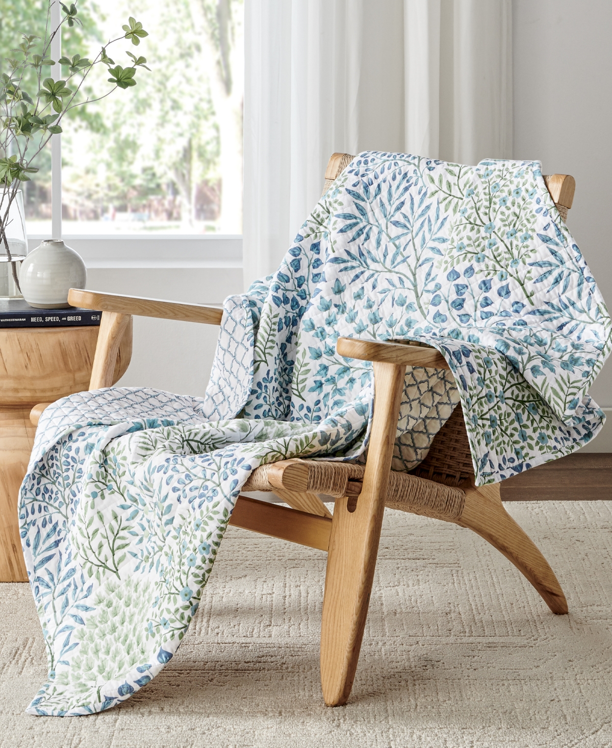 Levtex English Forest Reversible Quilted Throw, 50" X 60" In Green