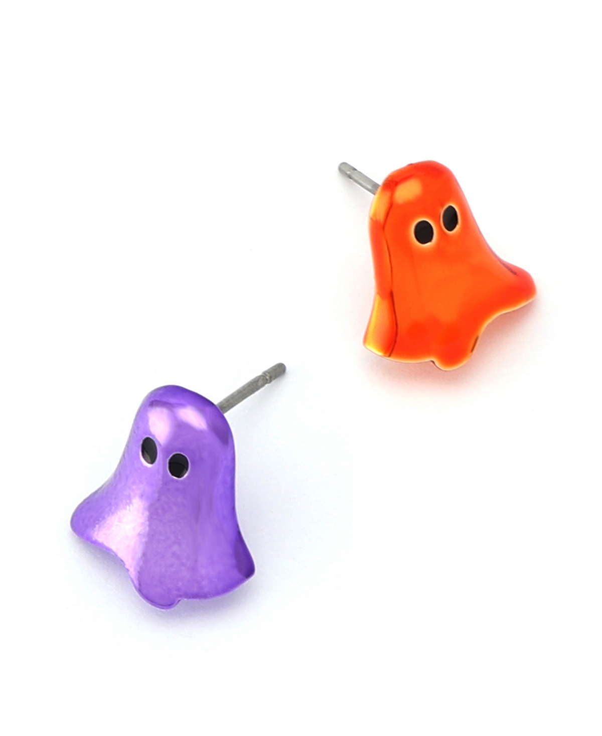 Betsey Johnson Purple Halloween Ghost Mismatch Stud Earrings