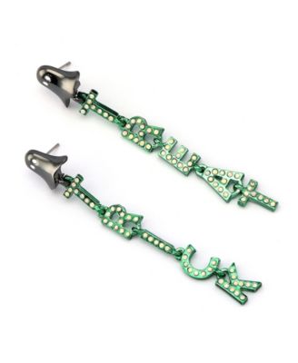 Faux Stone Halloween Ghost Trick or Treat Linear Earrings