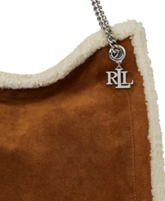 Shearling-Trim Suede Large Bradley Tote Bag