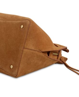 The Christina Large Suede Zip Top Shoulder Bag