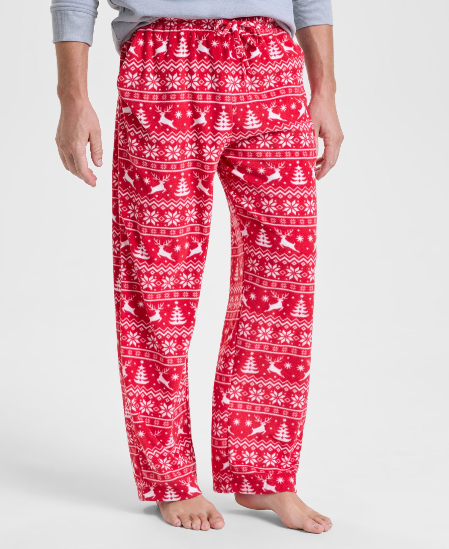 Men's Deer Fair Isle Fleece Pajama Pants