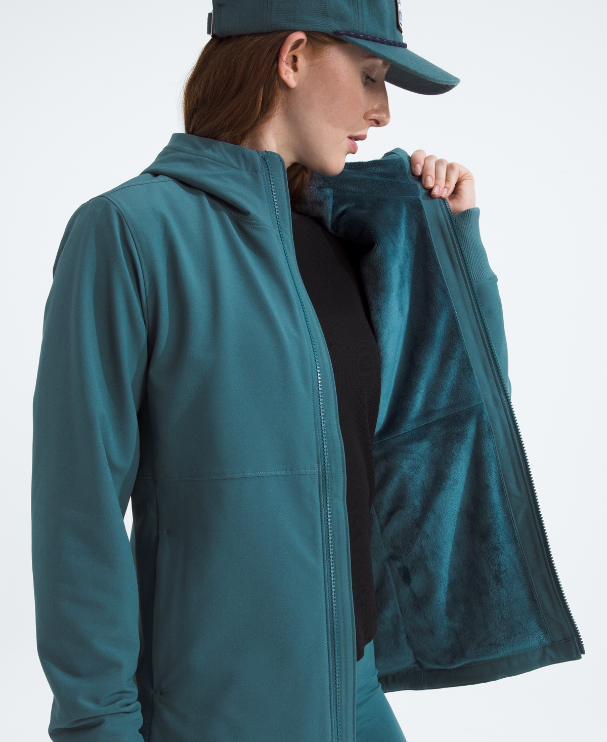 The North Face Women's Shelbe Raschel Zip-front Fleece-lined Hoodie Jacket In Green