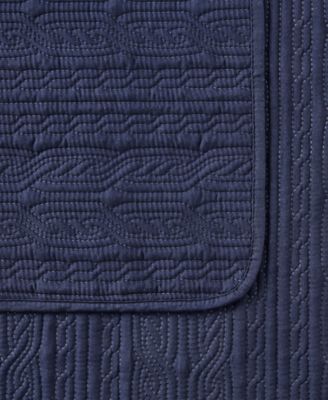 Seventh Studio Cable Knit Pinsonic Microfiber Quilt Sets In Green