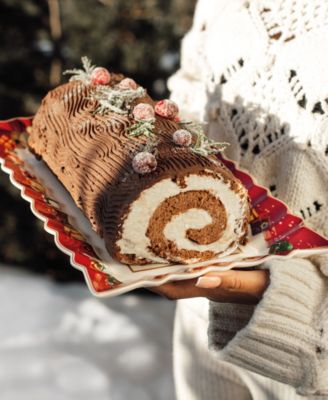 Toy's Fantasy Cake Plate Santa and Kids, Rectangular