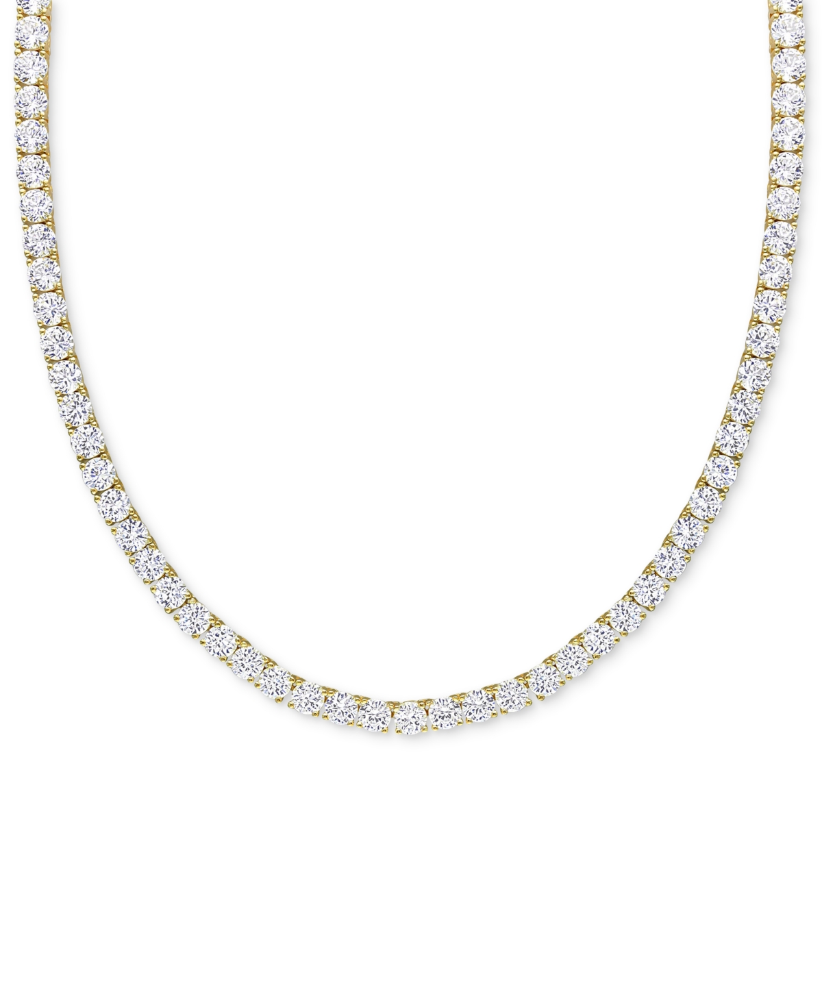 Macy's Lab Grown White Sapphire Tennis Necklace (33 Ct. T.w.) In Sterling Silver, 18" (also Available In 18 In Gold