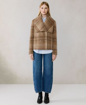 Soia & Kyo Women's Short Plaid Wool Blend Coat - Macy's