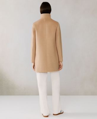 Women's Puffer-Bib Asymmetric Zip-Front Coat