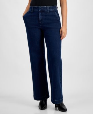 Petite Flat-Front Denim Pants, Created for Macy's