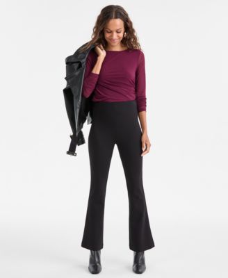 Petite Ponte-Knit Flare Pants, Created for Macy's