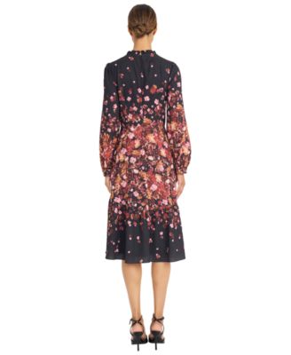 Women's Flower Detail Long Sleeve Dress