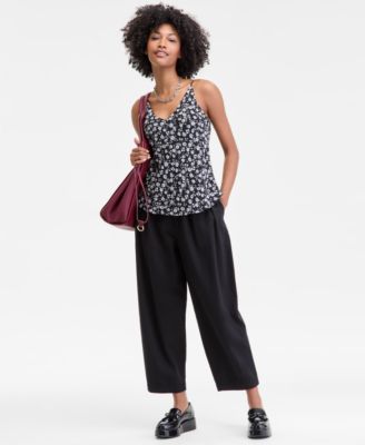 On 34th - Women's Floral-Print Double V-Neck Tank
