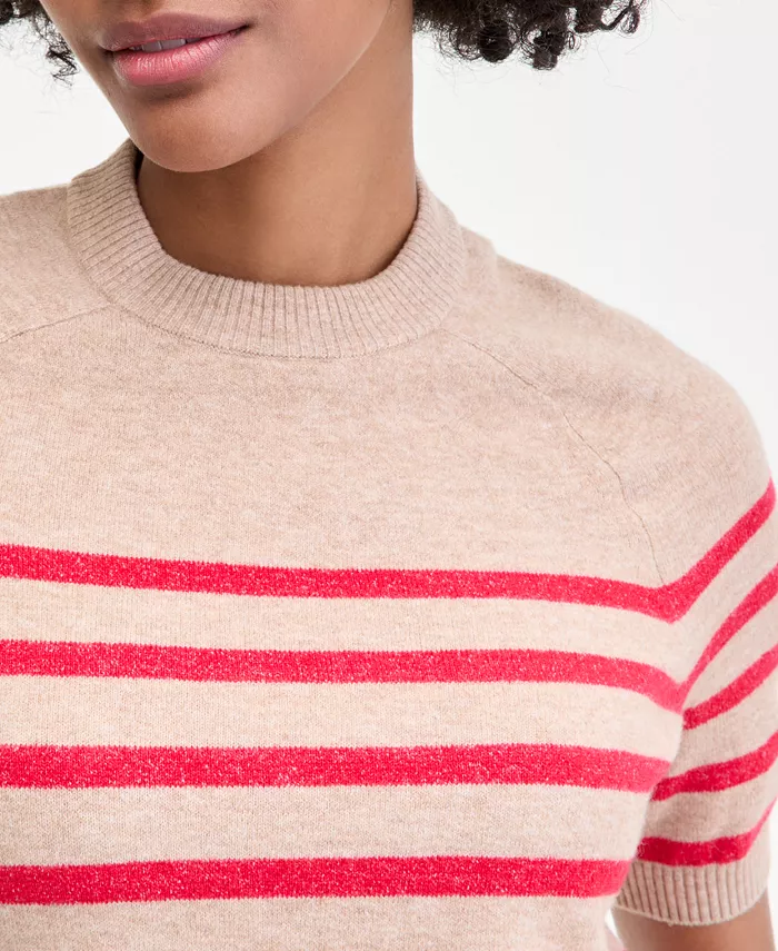 Women's Saddle Short Sleeve Sweater - thumbnail 3