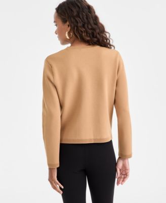 Petite Structured Long-Sleeve Sweater Jacket, Macy's Exclusive