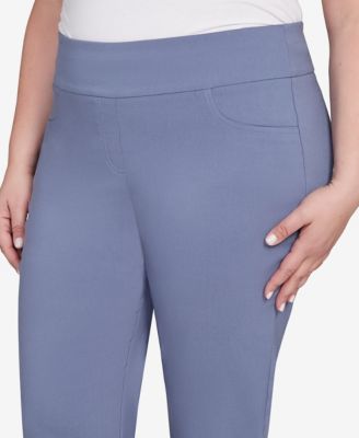 Plus Size Solid Tech Stretch Capri Pants