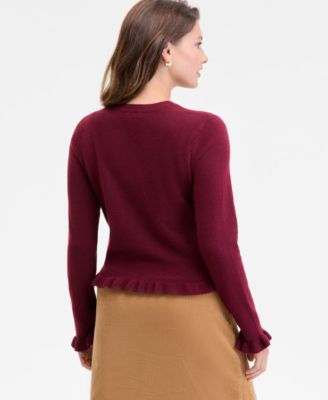 Women's Ruffle-Hem Cardigan, Macy's Exclusive