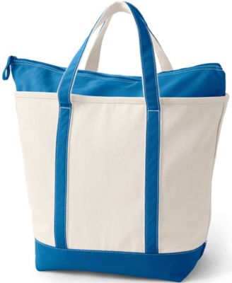 Large 5 Pocket Zip Top Canvas Tote Bag