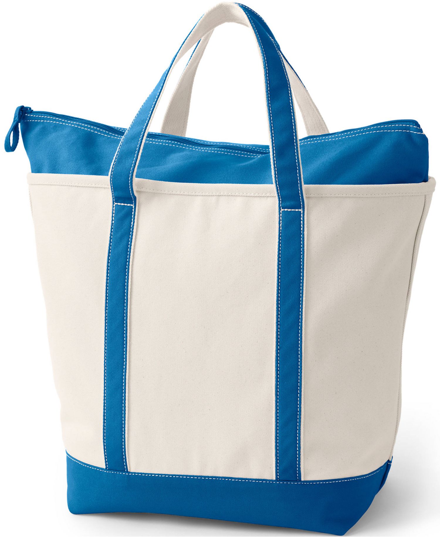 Large 5 Pocket Zip Top Canvas Tote Bag