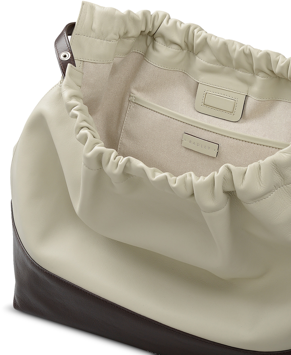 Radley London The Portobello Large Leather Drawstring Shoulder Bag In White
