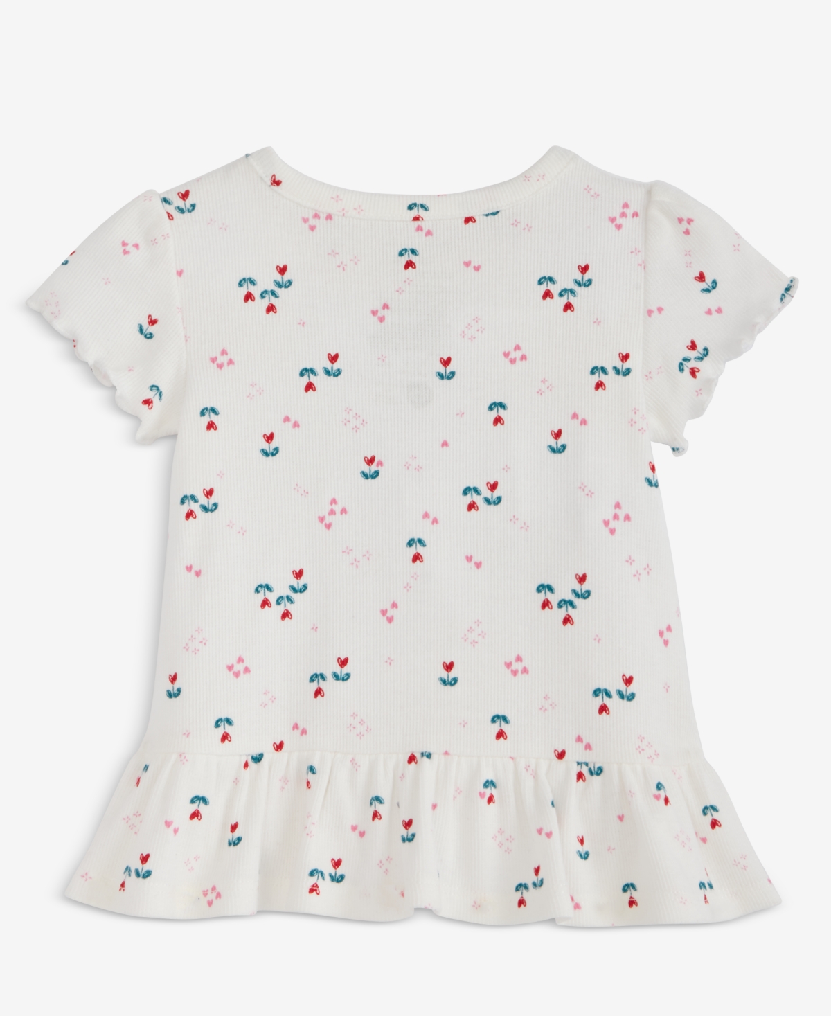 First Impressions Baby Girls Short-sleeve Heart Tulip-print Rib T-shirt, Macy's Exclusive In White