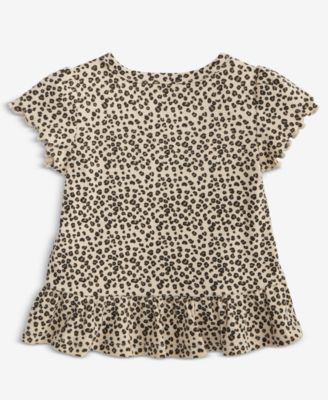 Baby Girls Mix and Match Short-Sleeve Leopard-Print Rib T-Shirt, Macy's Exclusive