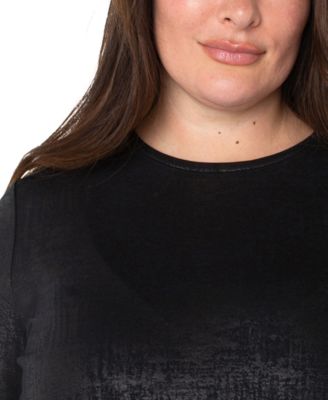 Plus Size Long Sleeve Draped Knit Top