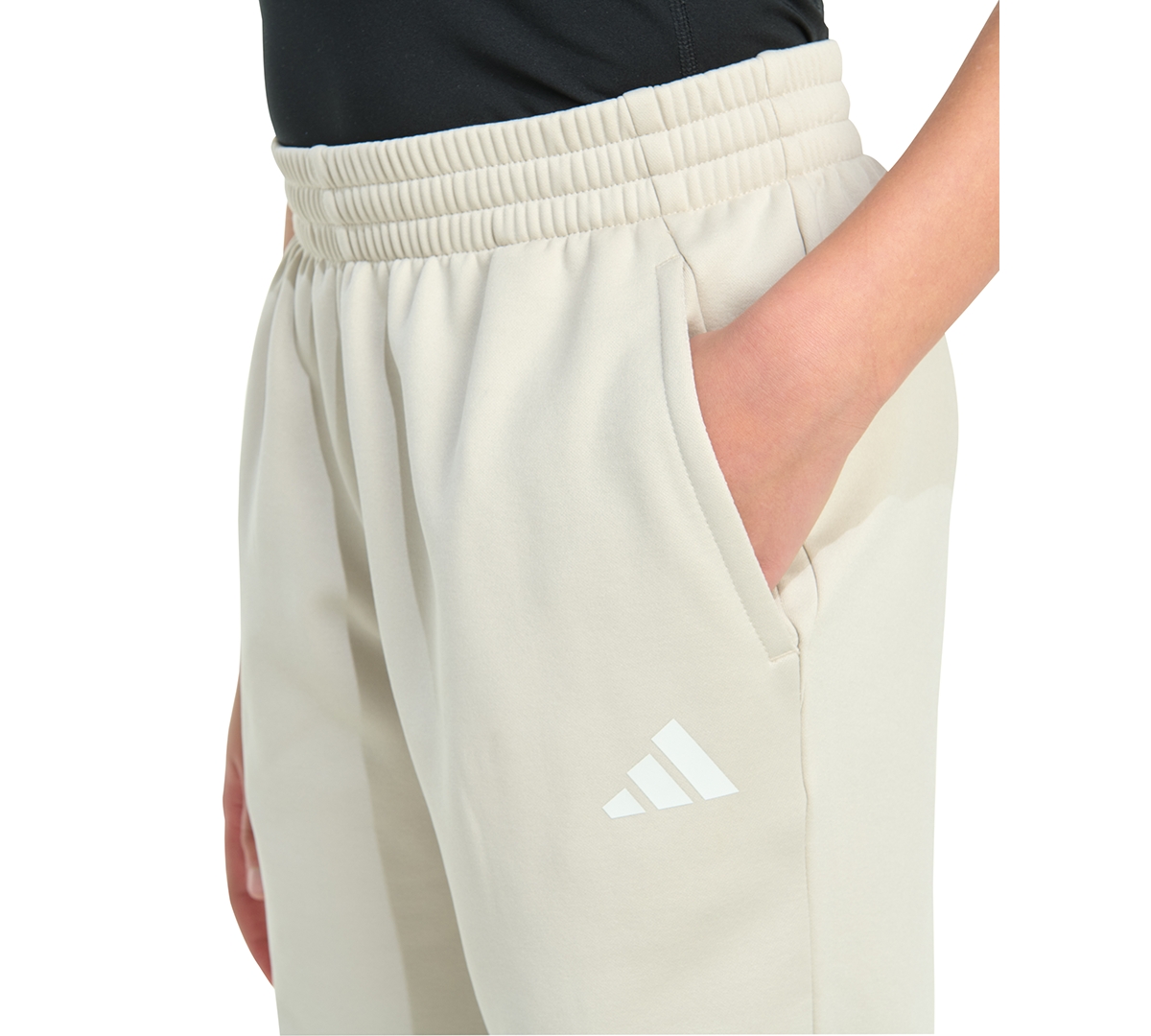 Adidas Originals Big Boys Elastic Waistband 3-stripe Jogger Pants In Neutral