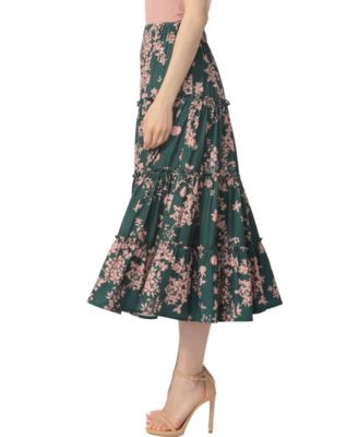 Women's Tiered Midi Skirt