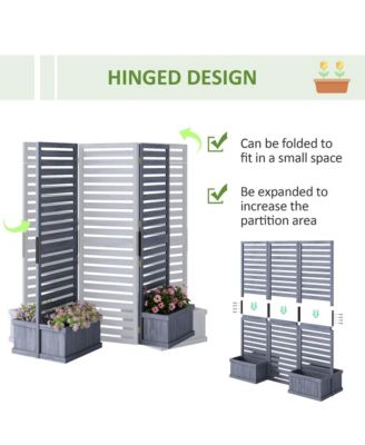 Freesding Outdoor Privacy Screen, 4 Self-Draining Planters,