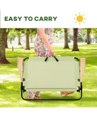 2 Person Camping Couch, Double Folding Chair w/ Cupholders,