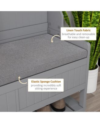 Hall Tree, Coat Rack and Bench Seat with 4 Hooks, 2 Drawers,