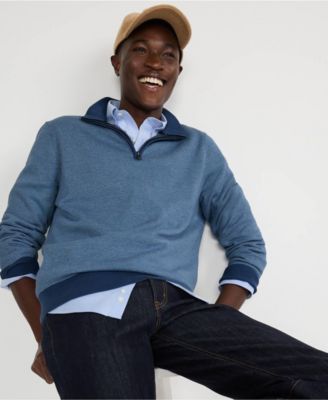 Men's Long Sleeve Fine Gauge Cotton Quarter Zip Sweater