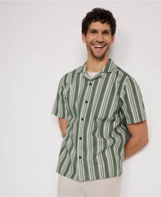 Men's Short Sleeve Linen Hawaiian Camp Collar Shirt