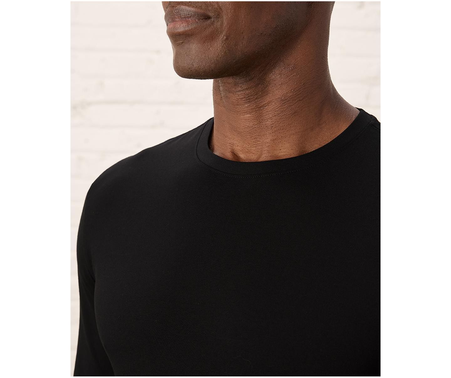 Мужская футболка Pact Organic Cotton Luxe Stretch Jersey Slim Long Sleeve, цвет: Чёрный — фото 3