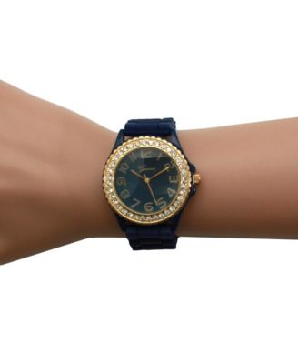 Navy Every Day Silicone and Rhinestones Colorful Women Watch