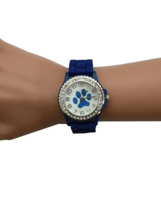 Blue Every Day Silicone Paw and Rhinestones Colorful Women Watch