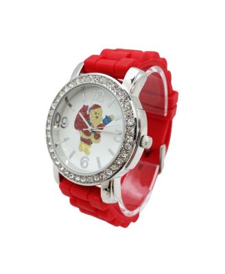Bright Red Merry Christmas Silicone Band Themed Women Watch