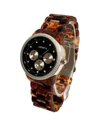 Brown Tortoise Acrylic Band Women Watch