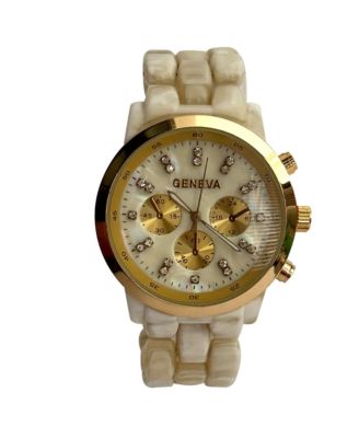 Beige and Gold tone Face Women Watch