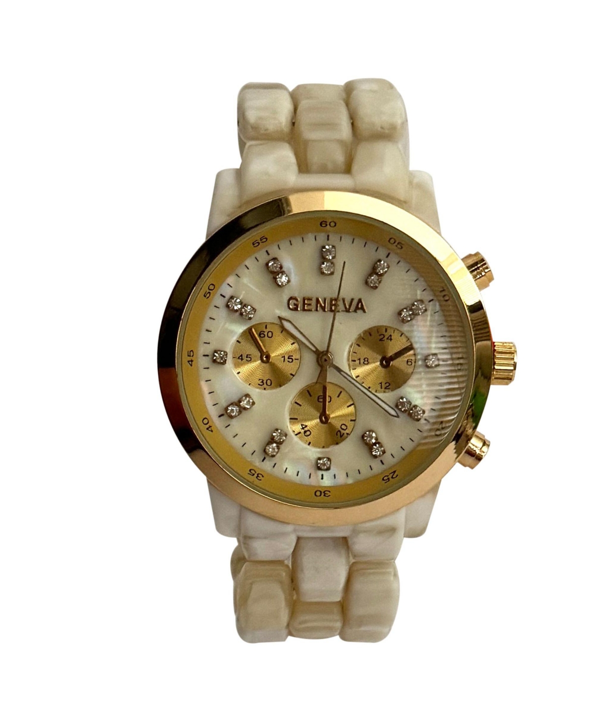 Olivia Pratt Beige and Gold tone Face Women Watch
