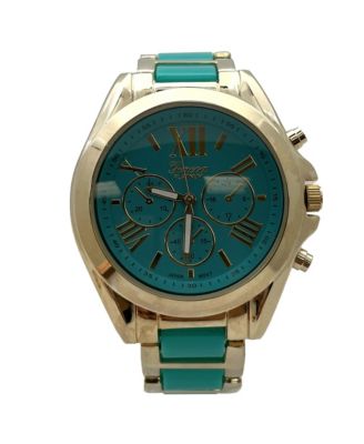 Teal Big Bold Gold and Bright Colors Women Watch