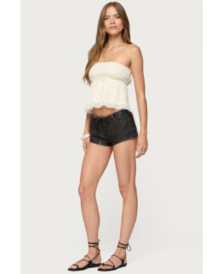 Women's Lace Up Micro Shorts