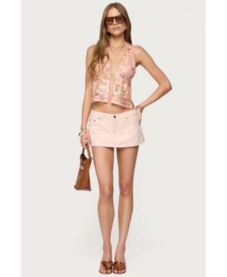 Women's Mermaid Backless Sequin Split Front Top