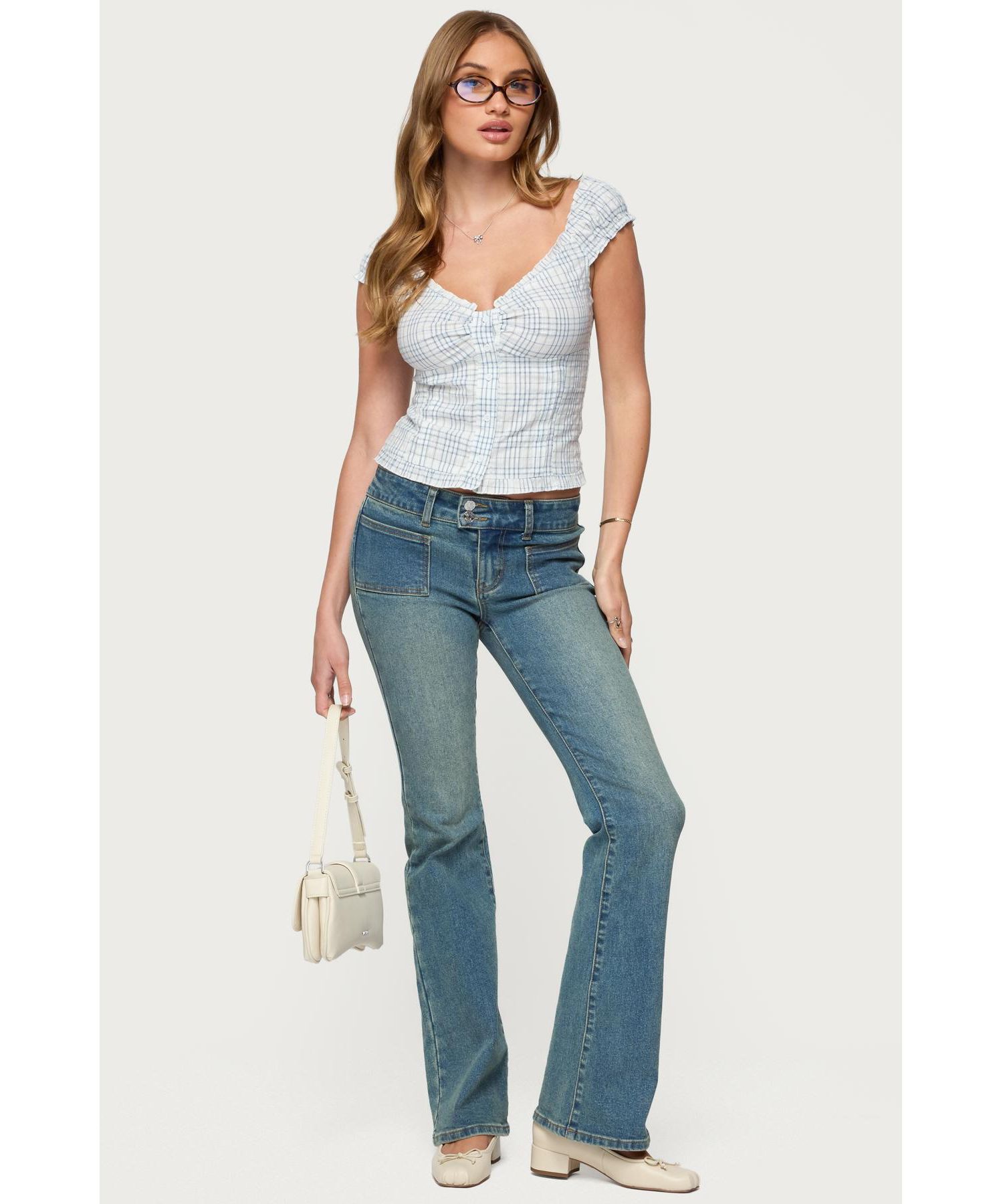 Women's Dolsy Plaid Button Up Top