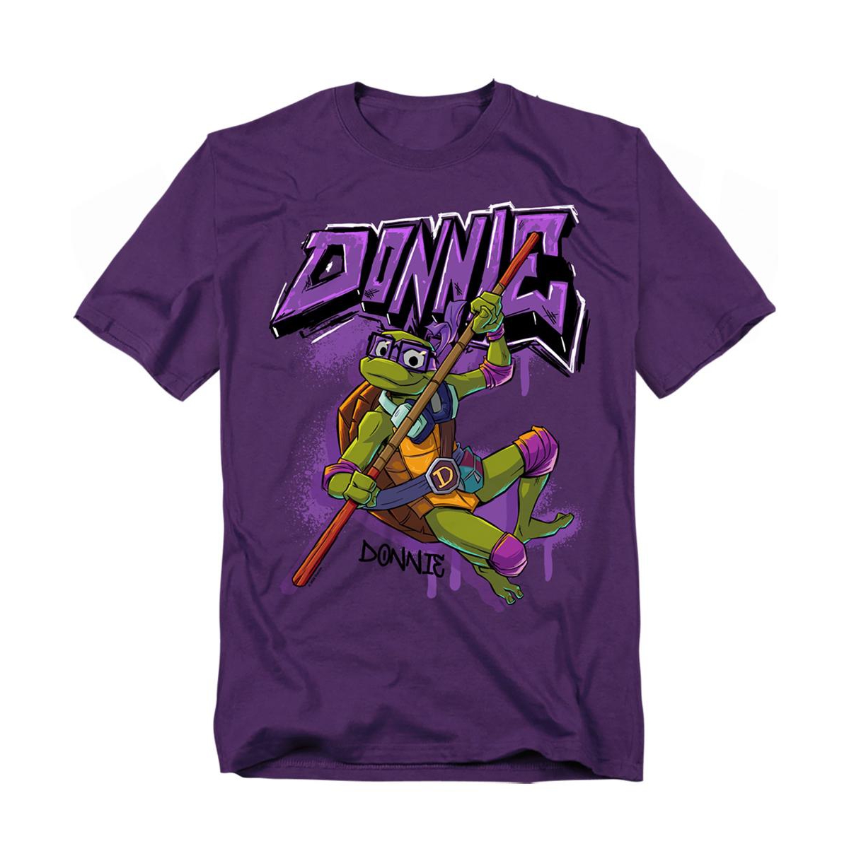 Logovision Men's Tales Of The Teenage Mutant Ninja Turtles Donnie Graffiti T-Shirt - Purple
