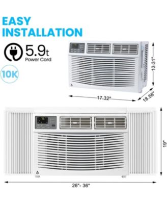 8,000 BTU Window AC - Dehumidify & Fan Modes, Quiet Operation, Remote Control, Easy Installation, Ideal for Home & Office, Cools 370 Sq. Ft