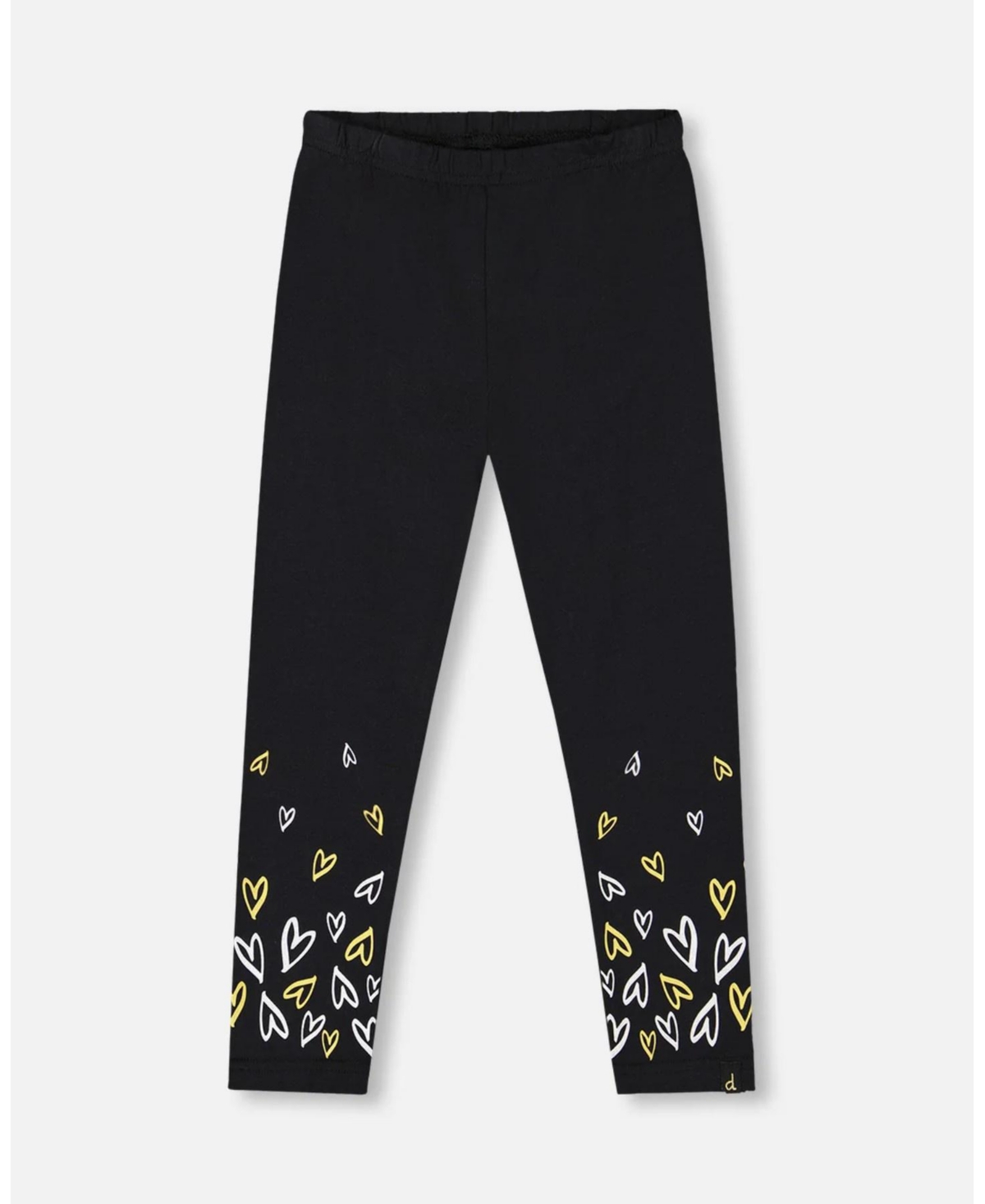 Deux par Girl Cotton Leggings Dusty Pink with Hearts Print