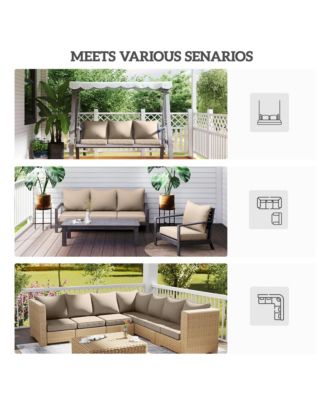 4 Outdoor Chair Cushions with Seat & Backrest, 24" x 24",